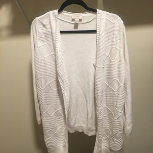 white Loft sweater